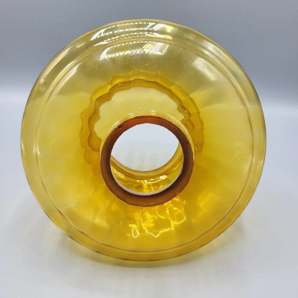 Vtg Amber Swirl Glass Lamp Hurricane Victorian Parlor Shade Replacement